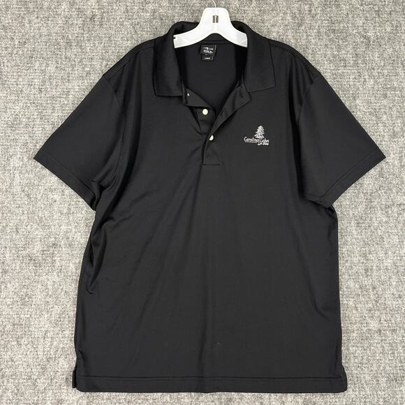 Page & Tuttle Shirt Mens L Black Golf Polo Performance‎ Tech Carolina Lakes Shaw - Picture 1 of 8